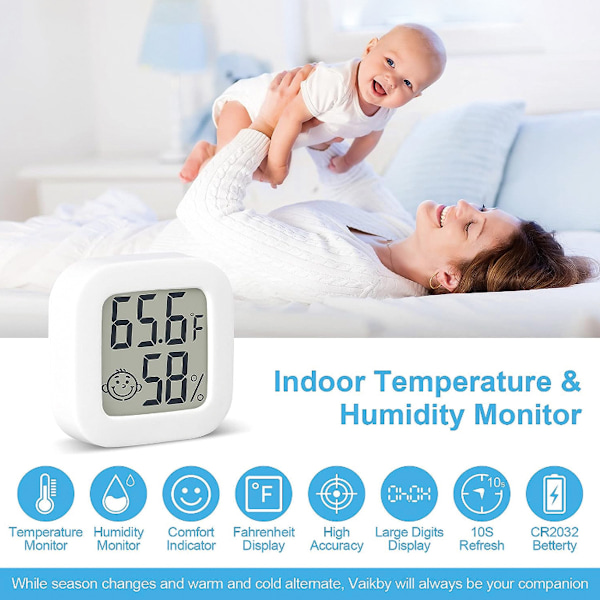 2-pack inomhus termometer, hygrometer, digital hygrometer, rums termometer