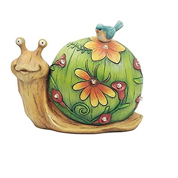 Solcellelampe Snegl Have Dekoration Resin Dyre Statue Solcelledrevet, Lysende Lampe Dyrefigur Udendørs Ornamenter, til Haveindgang Jul Escargot
