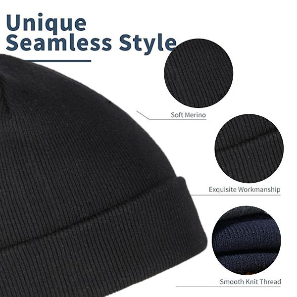 2 stk. varme luer for kvinner og menn, strikket baggy dobbel lag varm brettet skull beanie for ski og skøyter