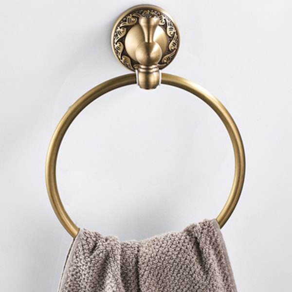 Antikk messing håndklering retro håndklestativ maskinvare anheng håndkle hengende ring for baderom rustsikker