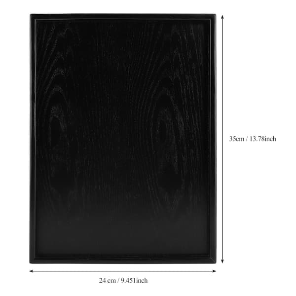 Rektangulær Form Massivt Tre Te Kaffe Snacks Mat Måltider Serveringsbrett Plate Brett 35 x 24 cm