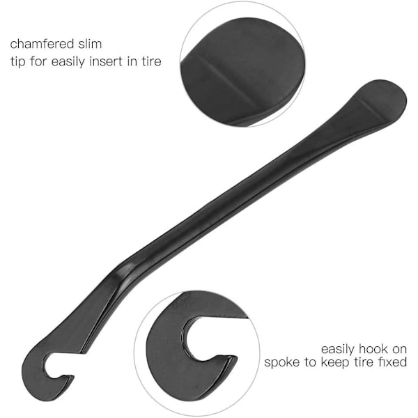 3 st Cykel Däck Spak, Svart Kolstål Däck Spak Cykel Däck Växlare Cykel Reparationsverktyg för Att Ta Bort Cykel Däck, 120 x 7mm