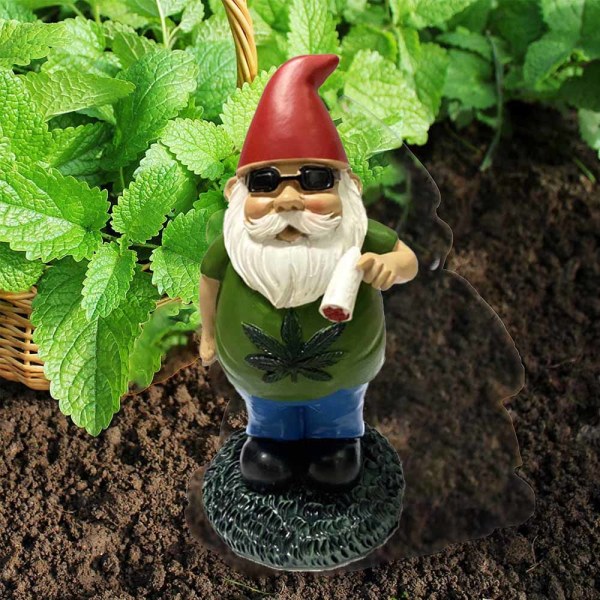 Havens Gartenzwerg Statue Udendørs Sjov Gartenzwerg Dekorativ Gartenzwerg Plænestatue til Terrasse Veranda Have
