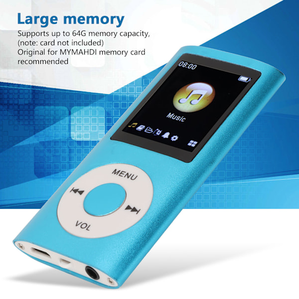 Stilig og multifunksjonell MP3-spiller med tapsfritt lyd og slank 1,8-tommers LCD-skjerm