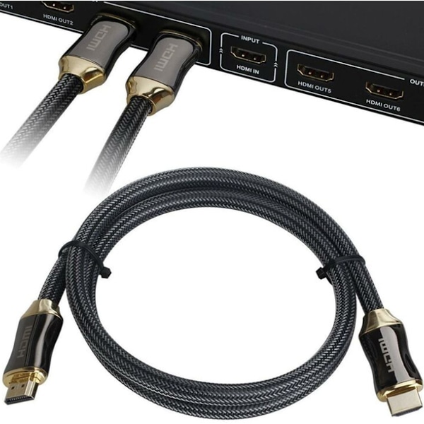 2M HDMI-kabel 8K-4K professionell 2.1 3D full HD höghastighets Ethernet 48Gb/s, ljud och video dynamisk HDR