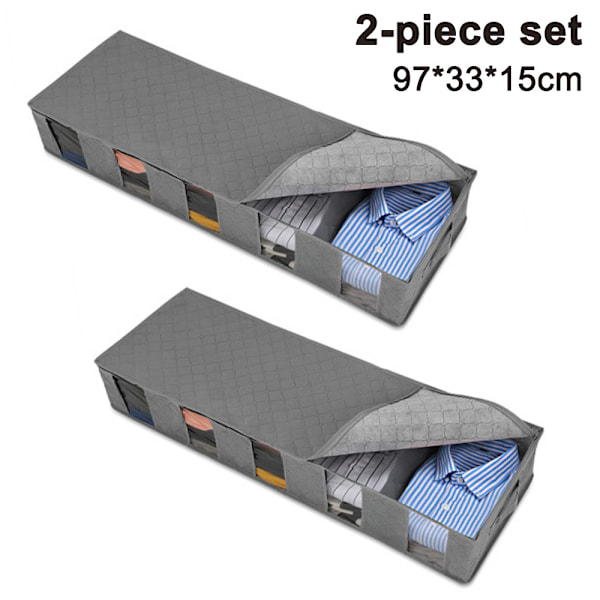 2-pack förvaringsväska hopfällbar förvaring under sängen, perfekt för sängkläder, kläder, filtar, kuddar, täcken, säsongsförvaring