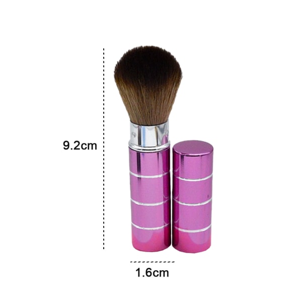 Bärbar Retractable Handtag Makeup Blush Brush Kabuki Brush Mjuk Ansikts Mineral Foundation Blush Brush Kosmetika Resor Makeup Verktyg