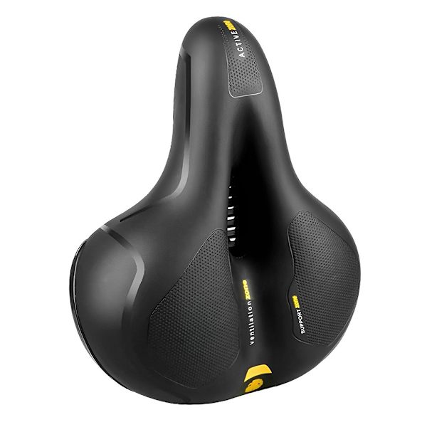 Bekväm cykelsadel, cykelsadel med dubbelfjäder dämpningsboll, ergonomisk cykelsadel herrcykelsadel för mountainbike
