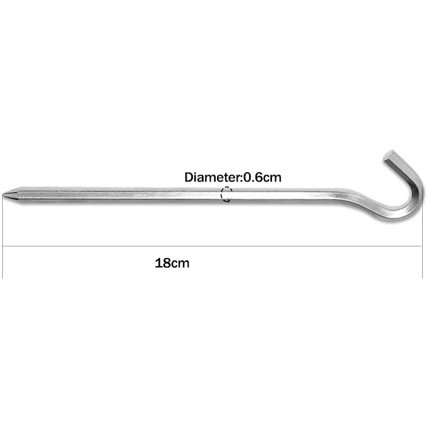 20 stk. teltplugger - Aluminium teltplugger med krok - 7'' sekskantstangplugger Spiker Hageplugger Campingplugger for oppsetting av telt,