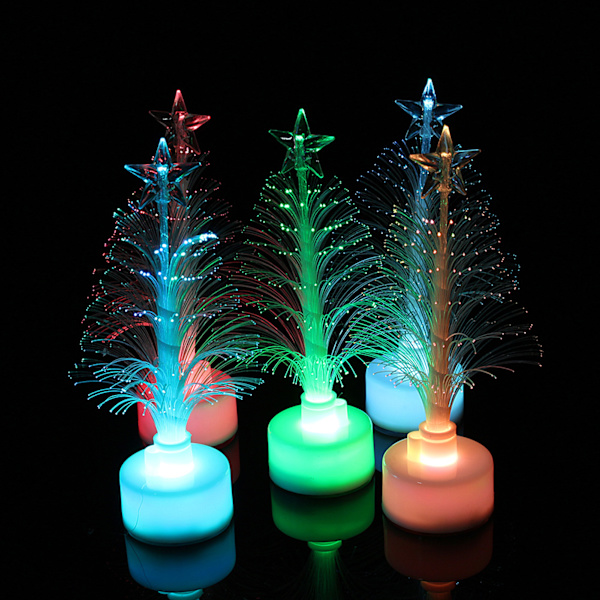 Mini Färgglada LED Fiberoptisk Nattlampa Julgranlampa Ljus Julgåva