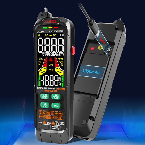 Digitalt multimeter tester måler AC DC strøm spænding Multimetro ægte RMS kapacitet temperaturdetektor,