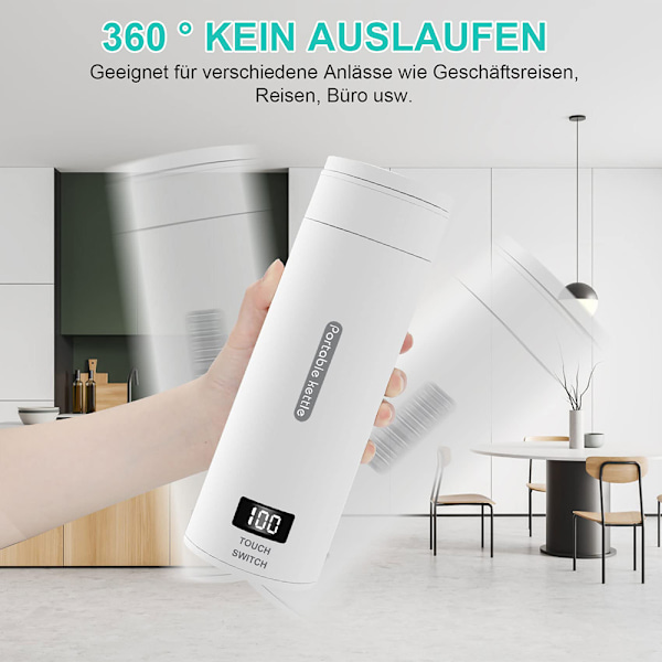 Resekopp för varmt vatten, liten resevattenkokare, 220V 300W snabbkokande tekanna med temperaturinställning, elektrisk vattenkokare med automatisk