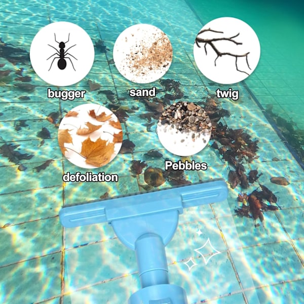 3 i 1 Trådløs Genopladelig Pool Støvsuger, Håndholdt Poolrenser Ideel til Spabade, Hot Tubs og Små Pools til Sand og Affald Blå 1822 Model