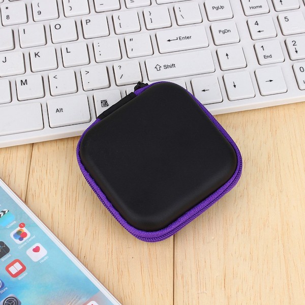 1 stk Hard Boks Gadget Veske Oppbevaringspose For Nøkkelring Hodetelefoner Kabel USB Datakabel, 7.5*7.5*2.8cm