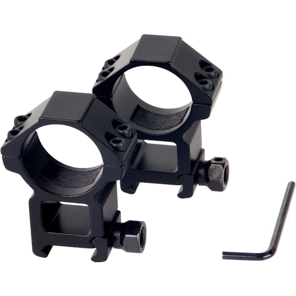 Siktesringar 30 mm transparenta höga profilsiktesringar för 20 mm Picatinny/Weaver-skenor