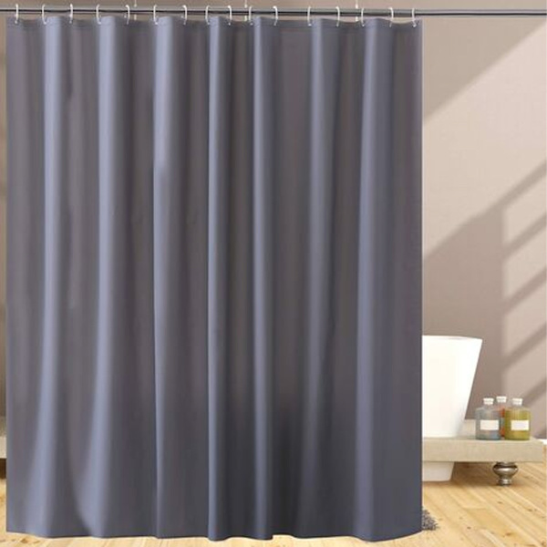 Grå Duschdraperi 240 x 200 cm EVA Vattentät Badgardin Anti-Mögel Antibakteriell Tvättbar Badrumsdraperi med 16 Krokar för Badkar PVC-Fri -