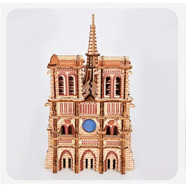 3D-pussel för vuxna, rörlig modell av Notre Dame-katedralen, stort utmanande pussel med fransk katedral, hjärngympa, byggpussel, 239 delar
