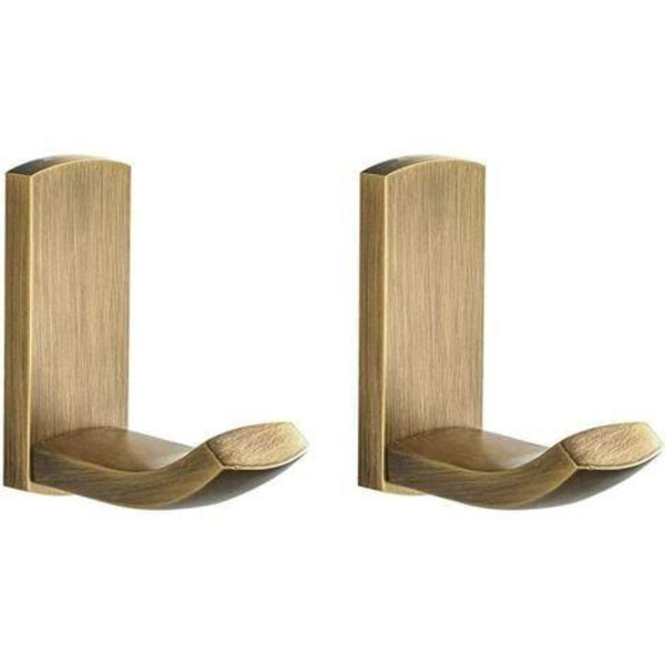 Håndklædekrog Antik Messing Badeværelse Køkken Kludkrog Frakke Kroge Multifunktionel Knagerække Vægmonteret Frakke Krog, Børstet Bronze - Pakke med 2