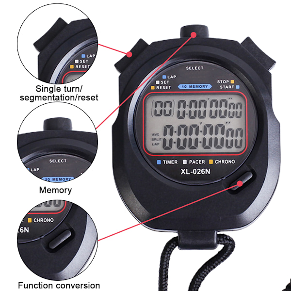 Digital Stoppur Timer - Intervalltimer med stor display