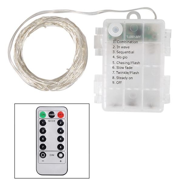 19.9ft LED Vattentät Lågspännings USB Koppartråd Sträng Fairy Light Lampor Strip med Fjärrkontroll Blå 6m/19.9ft