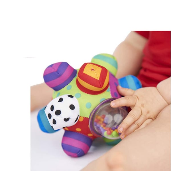 Baby Barn Rattla Utvecklande Bumpy Ball Rattla Leksak Baby Hand Catch Sense Sensorisk Tredimensionell Baby Kognitiv Baby Rattla Leksak