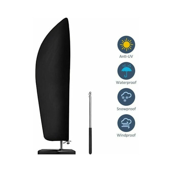 Skyddande överdrag för offset-parasoll 2 till 4 m bred 210D Oxford-tyg vattentät dammtät UV-beständig 265x40/70/50cm