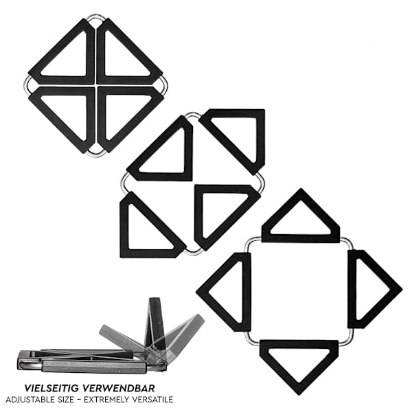 3 st silikon- och rostfritt stål expanderbar grytunderlägg, varma dynor för hemmakök värmebeständiga, non-stick för bordsplatta, skålunderlägg tallrik och