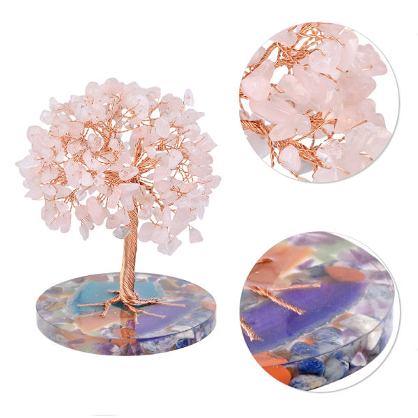 Bergkristall Gem Tree of Life-Feng Shui Bonsai Cash Tree Heminredning