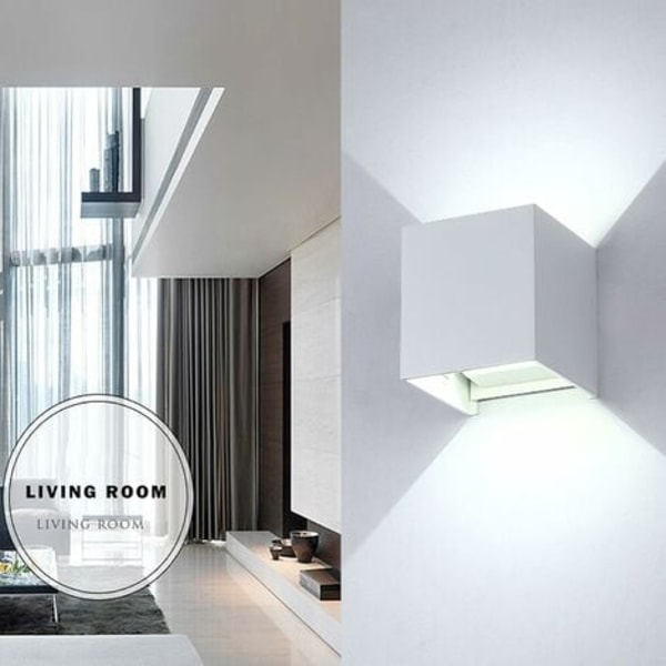 12W LED Væglampe til Soveværelse Moderne Interiør, Op og Ned Design Justerbar Lampe, Aluminium Lampearmaturer Hvid LED Væglampe til Soveværelse Hjem Gang