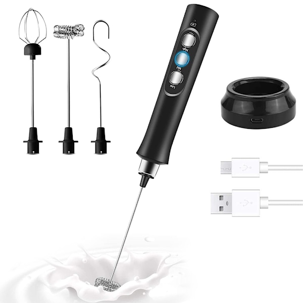 Melkeskummer Håndholdt Elektrisk Skummaskin USB Oppladbar Kaffeskummer for Kaffe, Latte, Cappuccino, Eggevisper, Varm Sjokolade