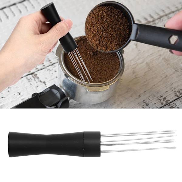 Kaffe Pulver Hand Tamper Distributör Kaffe Omrörare Nål Typ Distributör Kaffe Hjälpreda Omrörare med Aluminiumlegering Handtag för Hem