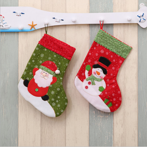 Julstrumpor, Stora Julstrumpor Dekoration 18\" Tomte Snögubbe Strumpa för Heminredning Set med 2