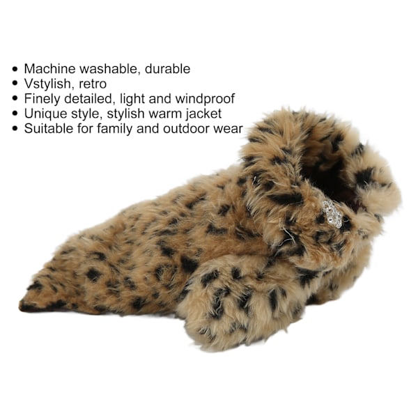 Kæledyrs Leopard Print Kappe Sød Retro Stilfuld Hvalpe Plysjakke til Efterår og Vinter
