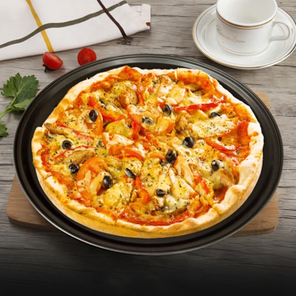 28CM Non-stick Pizzaform Pizzabakke Rund Pizzabakke Stærkt Bageværktøj