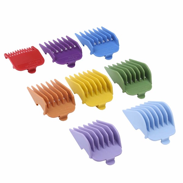 8-färgad professionell hårklippare/trimmerkammar guidekammar kodade skärguider/kammar #3170-400- 1/8” till 1 - Perfekt för hårklippare/trimmers