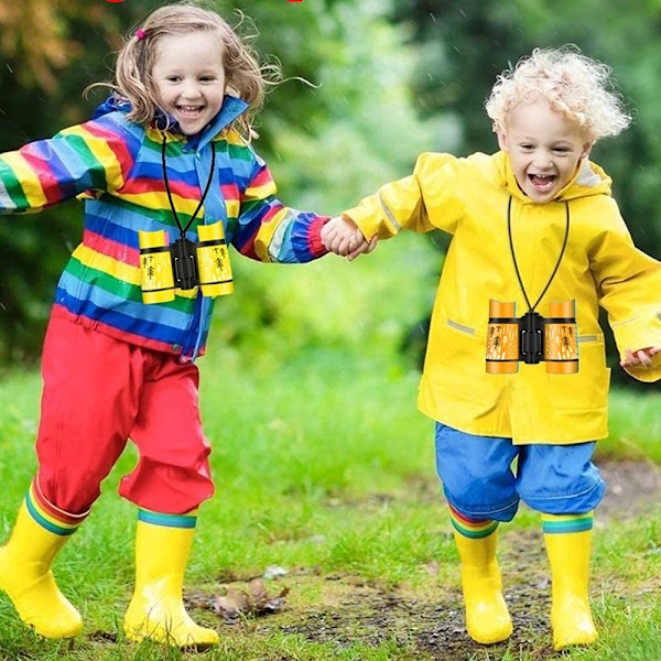 Kikkert for barn, beste gaveleker kikkert for 3-10 år gutter jenter og småbarn, barnekikkert støtsikker sammenleggbar for reise, camping, fugletitting