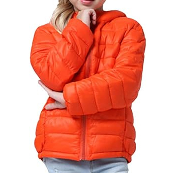 Barn Vinter Solid Lättvikt Jackor Flickor och Pojkar Packable Hooded Puffer Jacket 0-14 År