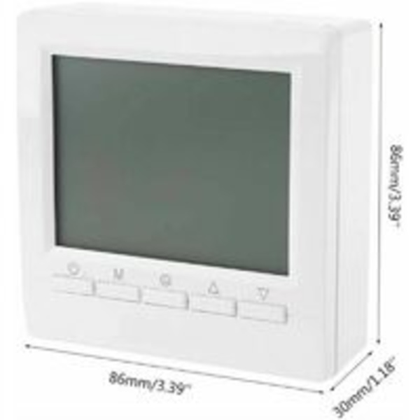 Älykäs seinään asennettava termostaatti LCD-näytöllä lattialämmitykseen - sininen taustavalo