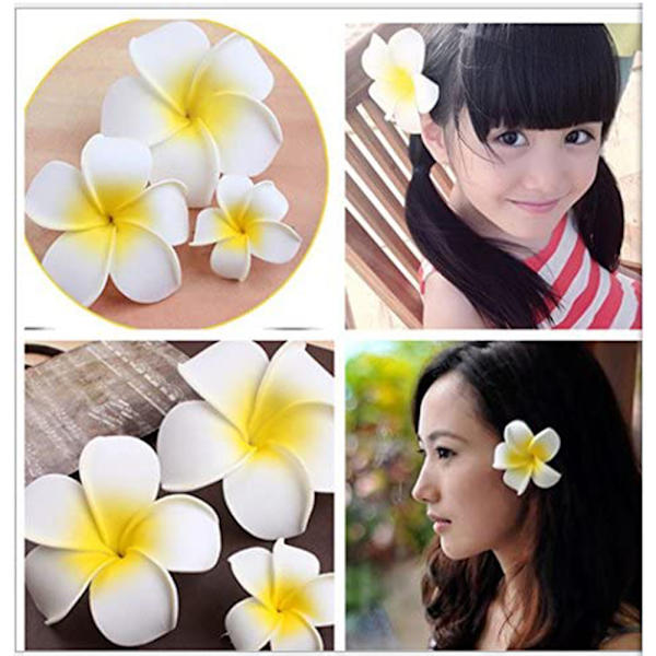 Skumgummi Konstgjorda Plumeria Rubra Blomhuvuden Frangipani Bröllopsdekoration Blommor Plumeria Blomhuvud/Hawaiiansk Plumeria Skumgummi Blomma$Vit Skumgummi