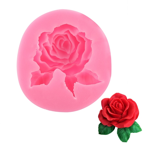 Roseformet Silikone Kage Fondant Chokoladeforme Dekoreringsværktøj Bage Tilbehør