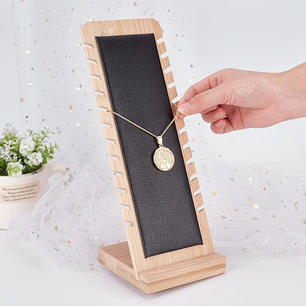 Halsbandspresentationsställ, smyckespresentationsställ halsbandspresentationsställ skrivbordspresentationsställ lång kedjeförvaringsorganisatör för halsbandshänge armband