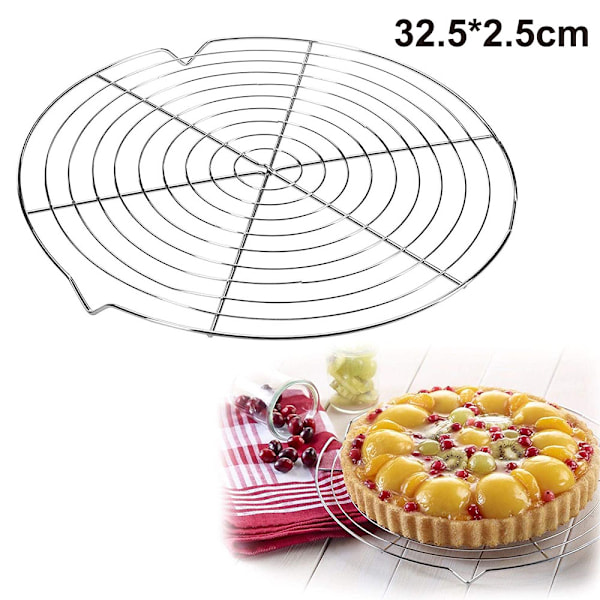 Bage kage net rack rund kage net brød kølerist Ø 32,5 cm, kagerist til jævn og hurtig køling