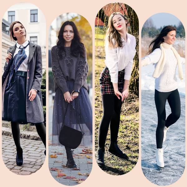 Termiska leggings för kvinnor med hög midja Opaque långa leggings med tjockt fleecefoder Varma vinterleggings Stretch leggings/byxor, Marinblå/Svart