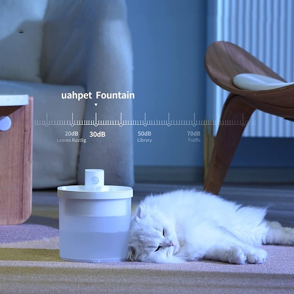 katzenbrunnen Trådløs Batteridrevet Drikkefontæne til Katte Automatisk Vandfontæne til Katte Ultra Stille Kattefontæne til Katte og Små Hunde