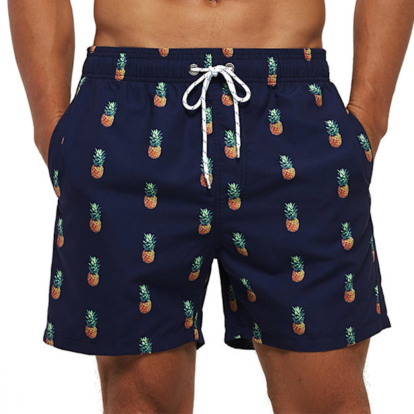 Løse, hurtigtørrende badebukser til mænd, trykte shorts til mænd sommer afslappede strandbukser til svømning ved havet