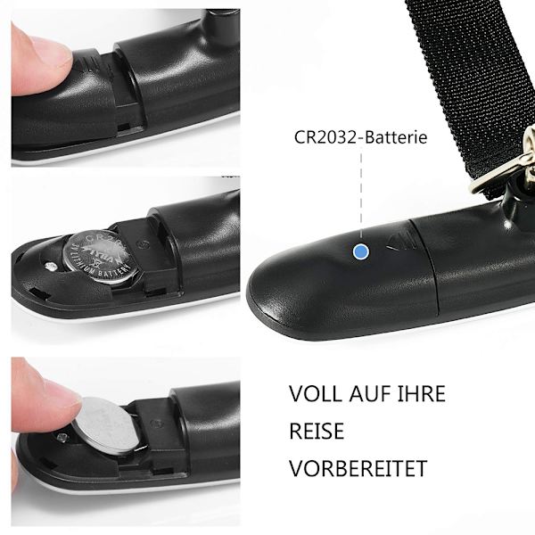 Digitala bagagevågar, bärbara hängande vågar, LCD-display med bakgrundsbelyst tareringsfunktion, praktiska för resor/familjeliv, upp till 50 kg, silver
