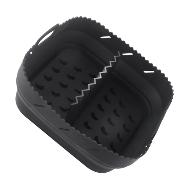 Airfryer Tilbehør Firkantet Airfryer Bageform med Silikonemåtte Airfryer Silikone Bageform, Sort