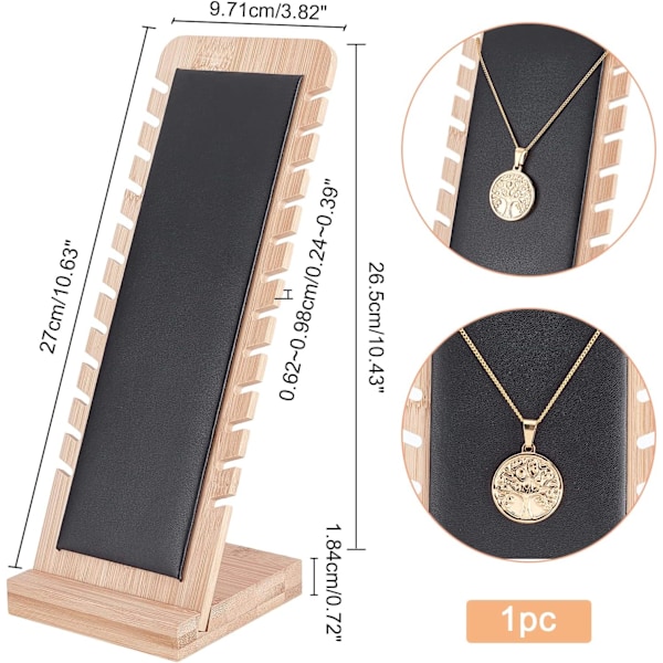 Halsbandspresentationsställ, smyckespresentationsställ halsbandspresentationsställ skrivbordspresentationsställ lång kedjeförvaringsorganisatör för halsbandshänge armband
