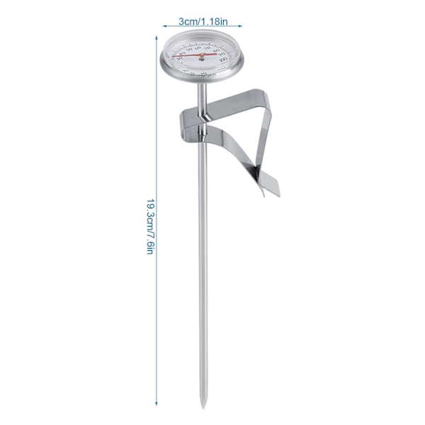 Mælketermometer i rustfrit stål -10~110℃ Let at rengøre Kaffeskumningsudstyr