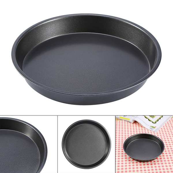 23 cm Karbonstål Non-stick Rund Pizzapanne Mikrobølgeovn Bakeformer Fat Paiform Baking